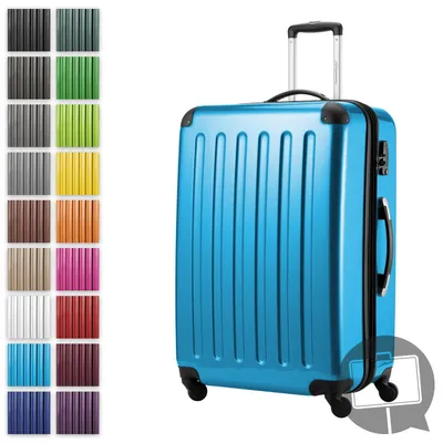 Zdjęcie produktu dla Alex - Duża walizka na kółkach do bagażu rejestrowanego z wysuwanym wózkiem walizka podróżna XL 75 cm, 119 L, 4 kółka, błyszcząca, niebieska