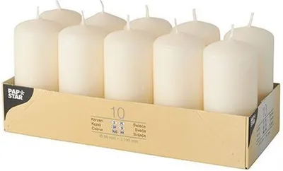 Produktbild von Papstar Stumpenkerzen Ø 40 mm 90 mm creme, 4 x 10 Stück