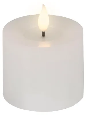Produktbild von LED Kerze 7,5x9,5cm 1 Stück mit Timer - Wachs Flacker-Effekt Warmweiß