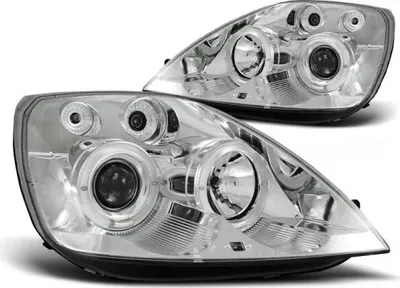 Produktbild von LED Angel Eyes Scheinwerfer passend für Ford Fiesta MK6 02-05 Chrom