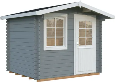 Produktbild von Gartenhaus Palmako Emma 4,6 m² inkl. Fußboden 290 x 250 cm hellgrau-weiß