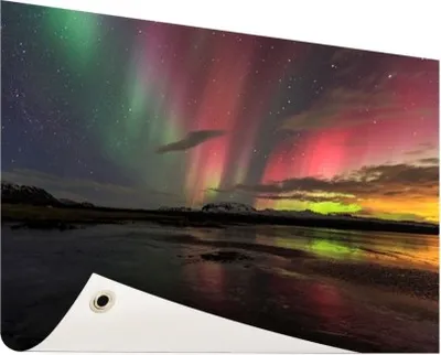 Produktbild von Gartenposter - 120x80 cm - Nordlicht in Island  - Modernes Wandbilder - Natur