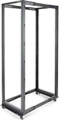 Obrázok produktu pre StarTech.com 42HE 4 Pfosten Open Frame Server Rack tiefenverstellbar (23 bis 41 Zoll) - Zerlegt mit Rollen - Leveler und Kabelmanagement Haken - Freistehendes Gestell - 42U - 600 kg - Verbessertes Kabelmanagement - Lenkrollen - 38,5 kg