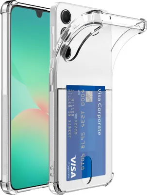 Produktbild von Geeignet für Samsung Galaxy A26 Telefon Fall mit Kartenhalter Transparentes Silikon TPU mit Bumper - Transparentes Silikon TPU Back Cover Case mit Cardslot - Smartphonica