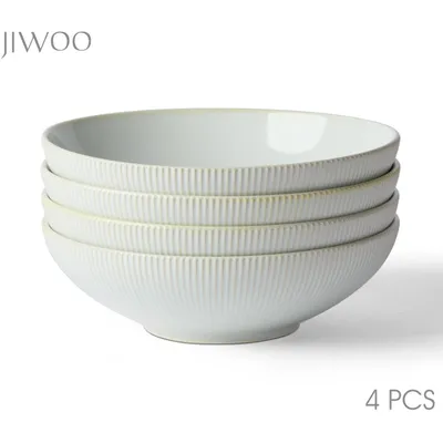 Produktbild von Suppenteller 4-teiliges Ø20 cm tiefe Suppen-Müsli- & Salatschalen Keramik Teller Set für 4 Personen, 980ml, mikrowellen- & spülmaschinenfest