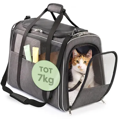 Productafbeelding van Transportbox kat - Transportbox hond - Opvouwbaar - 52 x 30 x 34 cm - Tot 9 kg