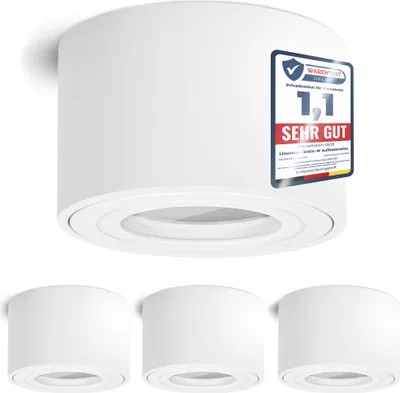 Zdjęcie produktu dla linovum lampa natynkowa SMOL-W bardzo płaska IP44 biała matowa i okrągła - natynkowy spot Ø 80 mm odpowiedni do modułów LED
