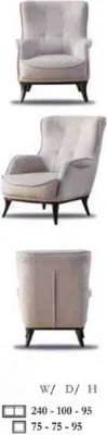 Produktbild von Sessel Ohrensessel Cocktailsessel Stoff Wohnzimmer Grau Modern Design