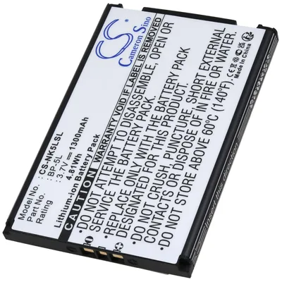 Produktbild von Ersatzakku für Nokia BP-5L, 7700, 9500, N92 - Li-Polymer 3,6V 1300mAh