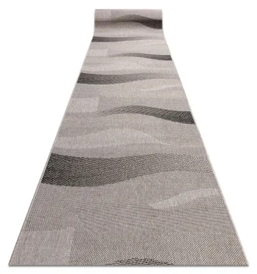 Image de TAPIS DE COULOIR SIZAL FLOORLUX modèle 20212 argentin / noir 120 cm beige 120x340 cm