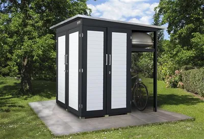 Produktbild von Gartenschrank weka Garten Q 200x200x217 cm anthrazit-weiß