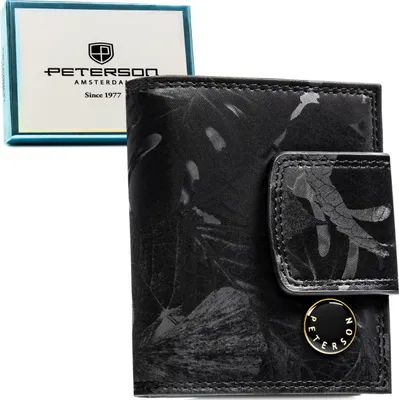 Obrázok produktu pre Peterson dámska peňaženka kožená čierna RFID 10,5x8,5 cm