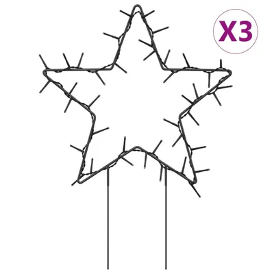 Zdjęcie produktu dla vidaXL Gwiazdy betlejemskie z kolcami 3 szt. 50 LED 29 cm