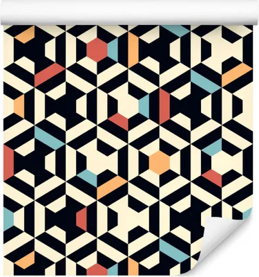 Zdjęcie produktu dla Tapeta Dekoracja idealna do Salonu geometryczna abstrakcja Nowoczesna z modnym efektem 3D