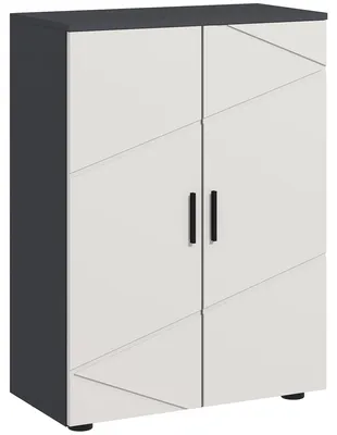 Produktbild von kleankin Badezimmerschrank Beistellschrank mit Doppeltür Verstellbar Ablage Grau