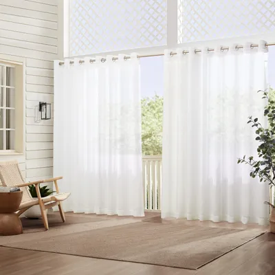 Transparentes Vorhangpaneel 114x84 Zoll, Weiß, 1 Stück