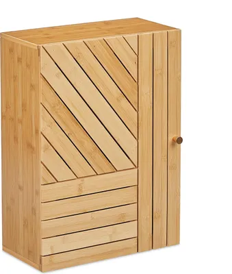 Hängeschrank Bad, Bambus, verstellbar, 55x40x20 cm, Natur