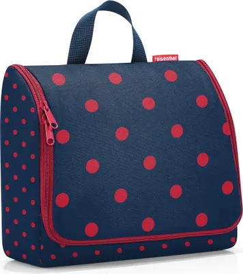 Image de reisenthel toiletbag XL, trousse de toilette, trousse de maquillage, sac de toilette, à suspendre, tissu polyester, Mixed Dots Red, 4 L, WO3075