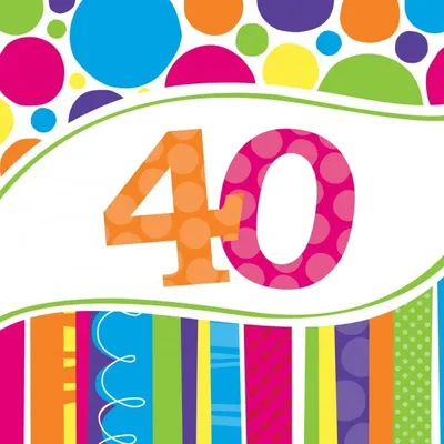 Produktbild von "Happy Birthday" 16 Servietten Zahl 40