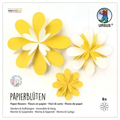 Immagine prodotto di Ursus 2426 00 01 - Fiori di carta, 12 fogli, 22,5 x 22,5 cm, cartoncino fotografico da 300 g/m²
