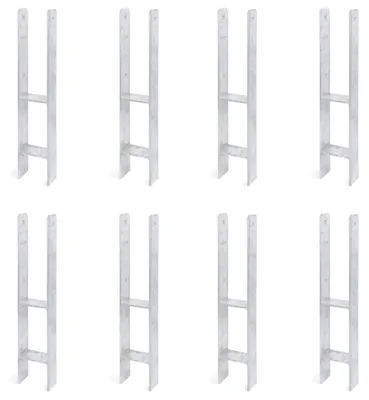 Zdjęcie produktu dla Alberts 8 x wsporniki słupków H, 95x600 mm, grubość materiału 6 mm, głębokość 60 mm, ocynkowane ogniowo