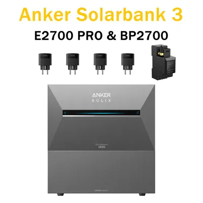 Produktbild von Anker SOLIX Solarbank 3 E2700 Pro Solarspeicher Balkonkraftwerk mit BP2700 Akku x1、Smart Plug×4、Smart Meter und Smart KI Eigenschaf