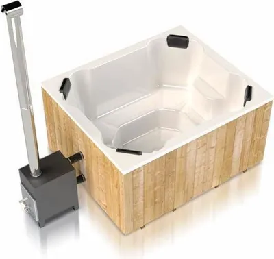 Produktbild von Fjordholz Hot Tub Quattro Mads – eckiges Hot Tub / Badefass