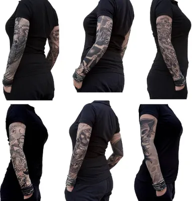 Produktbild von Oblique Unique 6x Tattoo Ärmel Strümpfe Armstulpen Motive - skull
