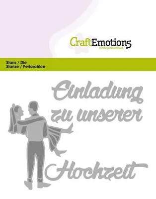 Produktbild von CraftEmotions Stanzschablone - Text Deutsch - Einladung Hochzeit