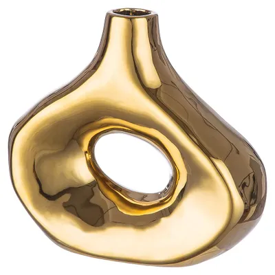 Produktbild von GILDE Vase, "Malta", Keramik, goldfarben, , L. 8,5 cm, B. 20,5 cm, H. 18,5 cm 32581/Abverkauf nur solange Vorrat reicht