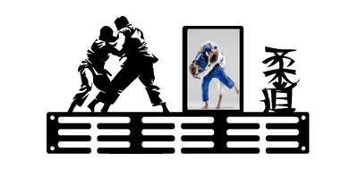Produktbild von Medaillenhalter, Medalien aufhänger, Medalien aufbewahrung, Sport Medal Holder, Wandmontage, für Judospieler, Sportler Geschenk, Mattschwarz, Metall