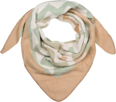 Produktbild von styleBREAKER Damen XXL Web Dreieck Schal mit buntem Zick-Zack Zacken Muster, Dreiecktuch, Winter Schal warm weich, Tuch 01020049