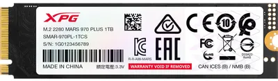 Immagine prodotto di ADATA MARS 970 PLUS 1,0 TB, SSD, (PCIe Gen5 x4, NVMe, M.2 2280)