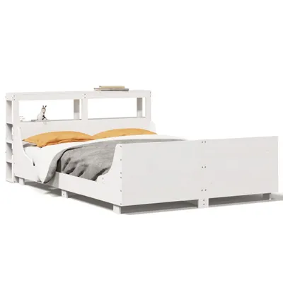 Produktbild von vidaXL Massivholzbett ohne Matratze Weiß 150x200 cm Kiefernholz