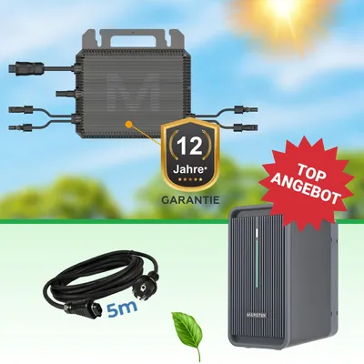 Produktbild von Marstek Komplett-Set: B2500-D Speicher 2,24 kWh + M2-800 Wechselrichter + 5m Kabel -Balkonkraftwerkspeicher