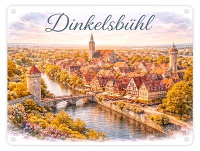 Produktbild von Dinkelsbühl Altstadt Metallschild in 15x20 cm Vintage