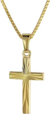 trendor 08508 Kreuz für Kinder Gold 333/8 Karat 18 mm + goldplattierte Kette 1