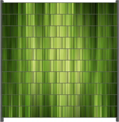 Produktbild von Wallario Zaunsichtschutz mit Motiv Grün und schwarz gestreift - Abstraktes Streifenmuster für Ein- und Doppelstabmatten Zäune in der Größe 200 x 200 cm
