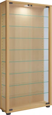 Immagine prodotto di Vetrina in piedi | Vetro con vetro di sicurezza ESG | Dimensioni ca. H. 113 x W. 59 x D. 18 cm | Vetro per stand | Moderno e salvaspazio | Espositore in vetro – Lumo Maxi