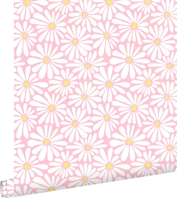 Immagine prodotto di ESTAhome carta da parati margherite rosa chiaro e giallo 50 x 900 cm