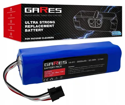 Zdjęcie produktu dla Gares Akumulator do Xiaomi Roborock S50 S51 S55 S502-00 S552 14,4V | 14,4V 5,8 Ah Li-Ion | Mocna Bateria do Robot Sprzątający | Wydajny Zamiennik Gares®