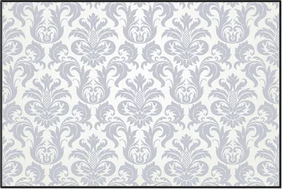 Produktbild von Wallario Wandbild Königliche Schnörkelei in weiß und blaugrau, Größe: 61 x 91,50 cm, Poster mit schwarzem Aluminiumrahmen