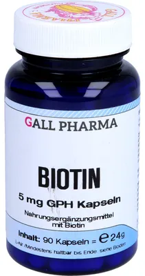 Zdjęcie produktu dla Gall Pharma, kapsułki z biotyną, 5 mg, 90 kapsułek