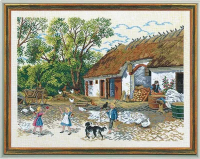Produktbild von Eva Rosenstand Kreuzstich-Set 'Bauernhof', Zählmuster, 75x54cm