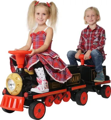 Produktbild von Actionbikes Motors Kinder Elektrozug mit Anhänger | Elektrischer Zug - Eisenbahn - 3-6 Jahre - 3 Sitze - bis 5 km/h - Scheinwerfer - Hupe & Musik(2.0)