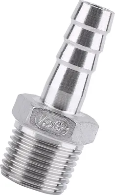Obrázok produktu pre Hadicová tvarovka s vonkajším závitom z nehrdzavejúcej ocele (1/2 "x12mm)