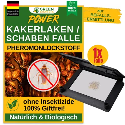 Produktbild von Schabenfalle Klebefalle mit Lockstoff -1x Falle- Kakerlaken Klebefalle, Mittel gegen Kakerlaken, Chemiefrei & Nachhaltig Schaben bekämpfen