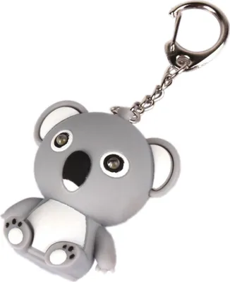 Produktbild von Cartoon Koala LED Sound Schlüsselanhänger Auto Schlüsselanhänger Handtasche hängen Dekor Geschenk Spielzeug-Grau