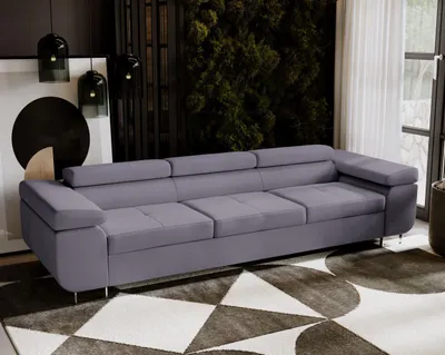 Produktbild von 3-Sitzer VENUS Schlafsofa, Ausziehsofa mit Bettkasten, verstellbare Kopfstützen