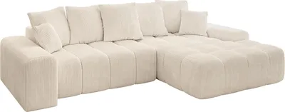 Produktbild von ALTDECOR Ecksofa mit Schlaffunktion und Bettkasten ENSI-L - 267x164x69 cm Beige - Corner Sofa Bett Eckcouch Couch L-Form Schlafcouch Ausziehbar Wohnlandschaft Schlafsofa Couchsofa